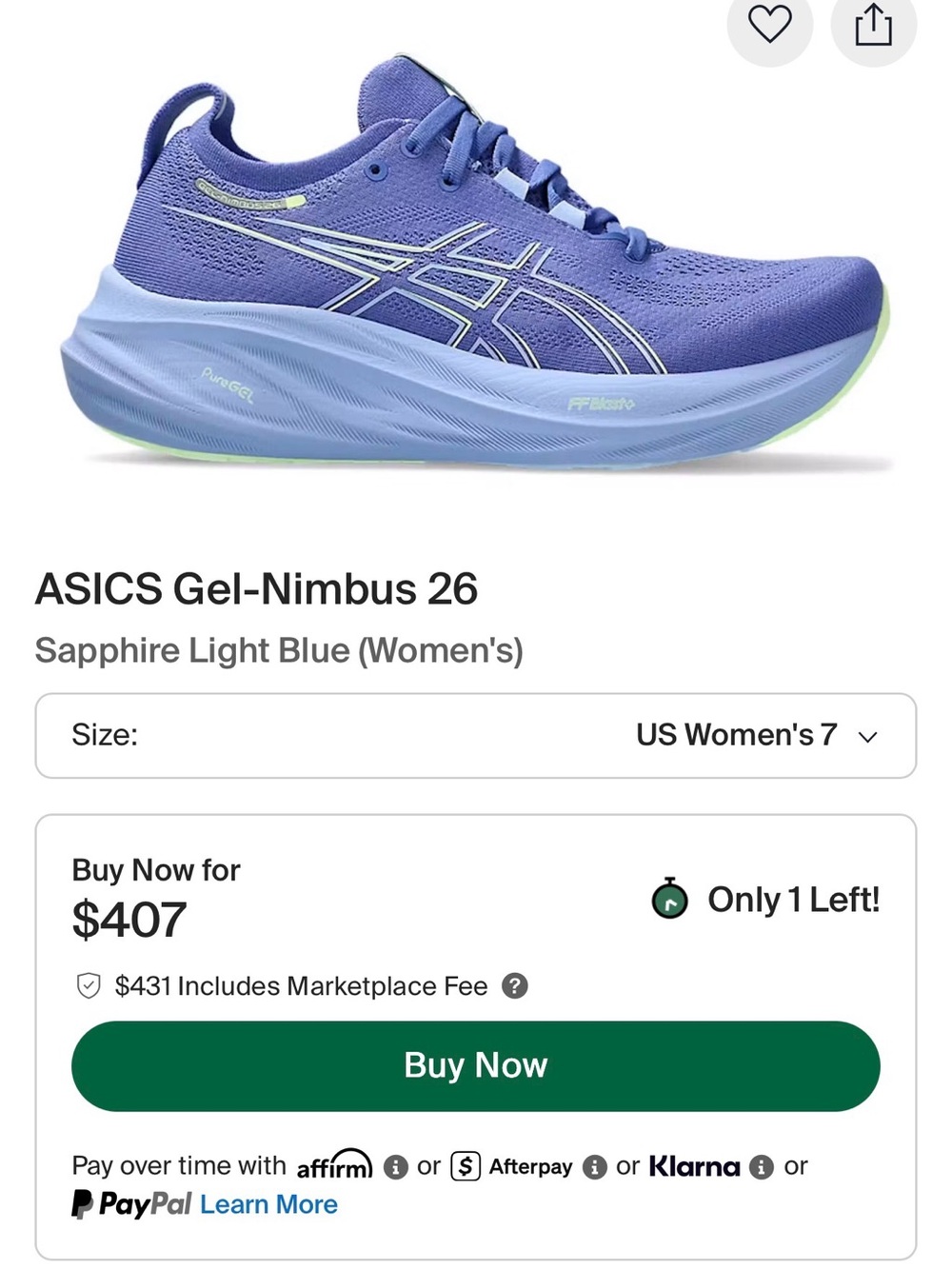 Asics Gel-Nimbus 26 Women's Running Shoe - Sapphire Purple